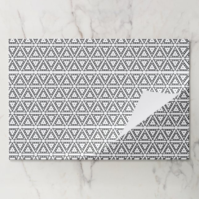 Elegant black white geometric pattern placemats (Folded)