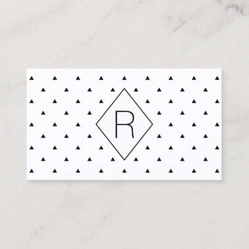 Elegant black white geometric pattern  triangles business card