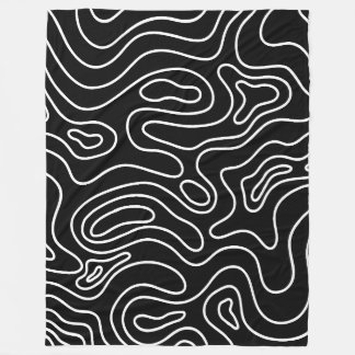 Elegant Black & white geometric texture pattern  Fleece Blanket