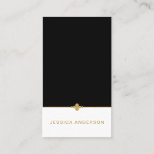 Elegant Black White Gold Business Card