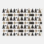 Elegant Black White Gold Christmas Quote Gift Wrapping Paper Sheets (Front 2)