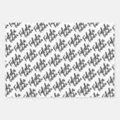Elegant Black White Gold Christmas Quote Gift Wrapping Paper Sheets (Front)