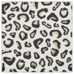 Elegant black white gold glitter animal print fabric