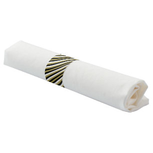 Elegant Black White Gold Stripes Pattern Party Napkin Bands
