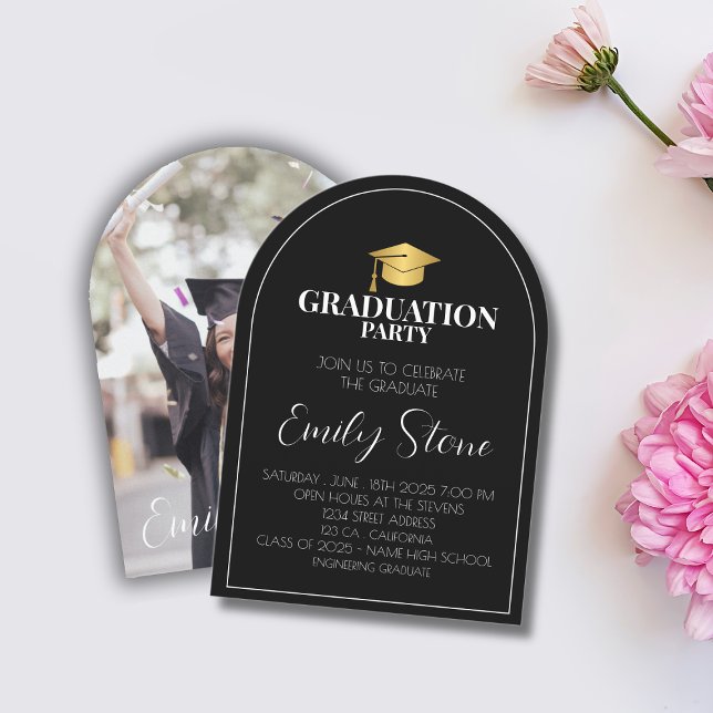  elegant black & white graduation invitation (Creator Uploaded)