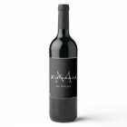 Elegant Black White Grey Family Monogram Name