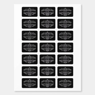 Elegant Black White Guest Monogrammed Wedding Matchboxes