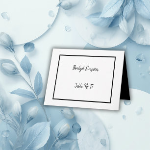 elegant black & white guest Seating Cards