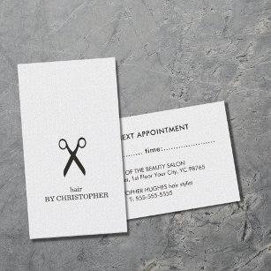 Elegant Black&White Hair Stylist Appointment Card