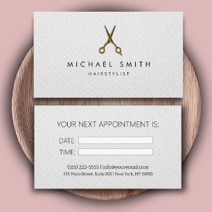 Elegant Black white Hairstylist Appointment Card