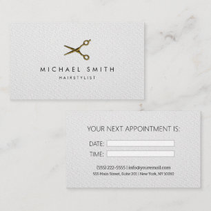 Elegant Black white Hairstylist Appointment Card
