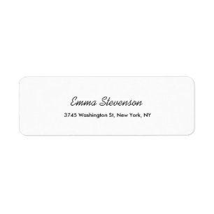 Elegant Black & White Handwriting Professional Label