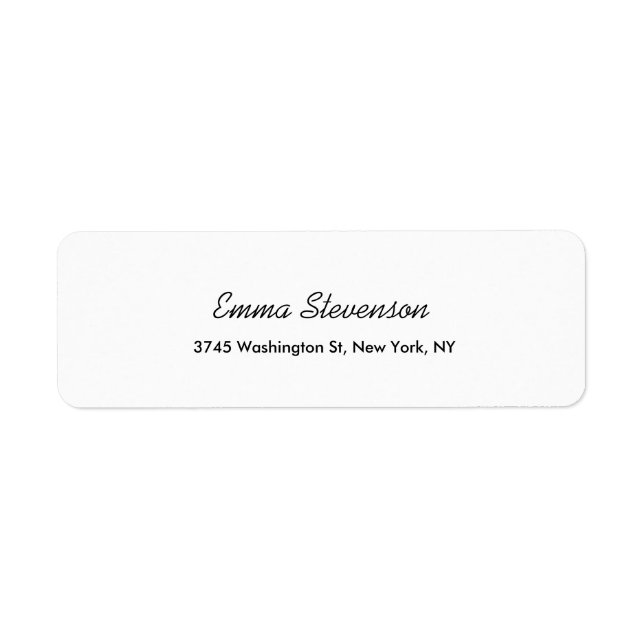 Elegant Black & White Handwriting Professional Label (Front)