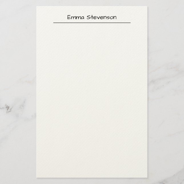 Elegant Black & White Handwriting Professional Stationery (Front)