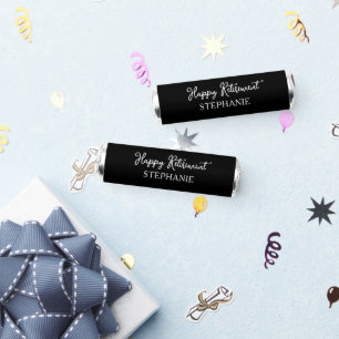 Elegant Black & White Happy Retirement Party Breath Savers® Mints