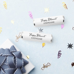 Elegant Black & White Happy Retirement Party Breath Savers® Mints