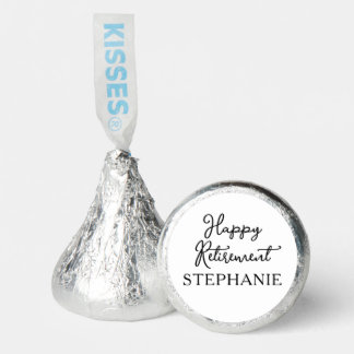 Elegant Black & White Happy Retirement Party Hershey®'s Kisses®