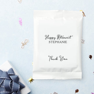 Elegant Black & White Happy Retirement Party Margarita Drink Mix