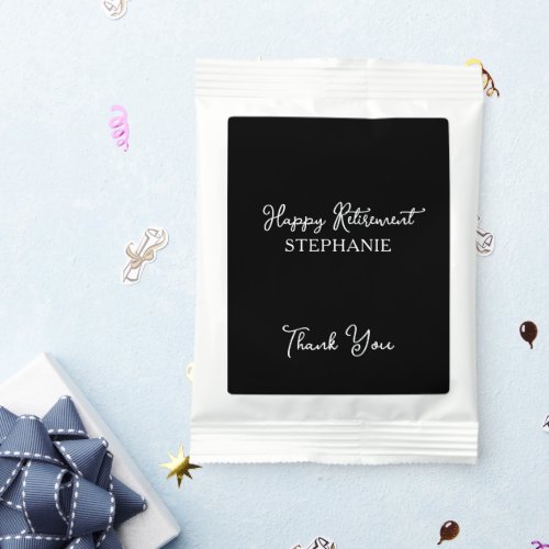 Elegant Black & White Happy Retirement Party Margarita Drink Mix