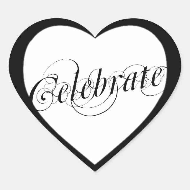 Elegant Black & White Heart Stickers (Front)