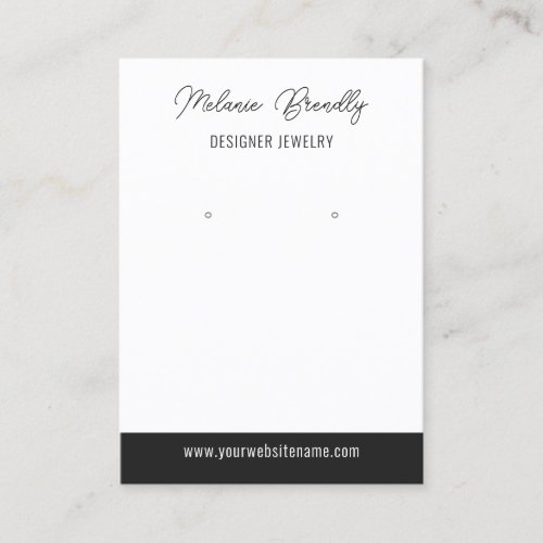 Elegant Black White Jewelry Earring Display  Business Card