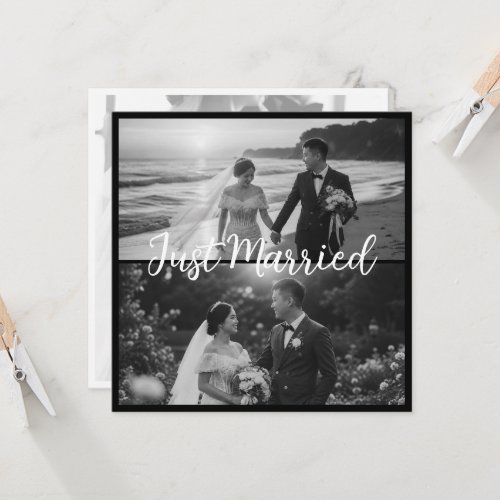 Elegant Black & White Just Married Wedding