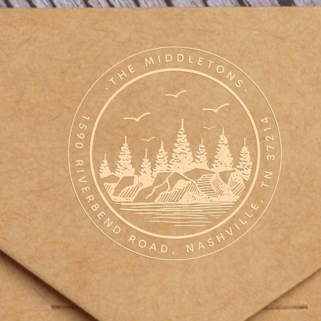 Elegant Black & White Landscape Return Address Embosser (Creator Uploaded)