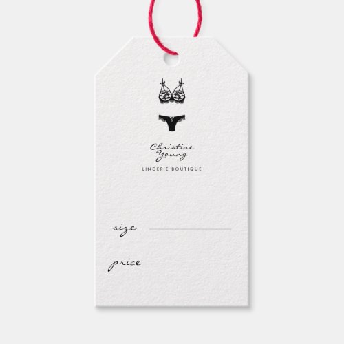 Elegant Black White Lingerie Shop Price Tags