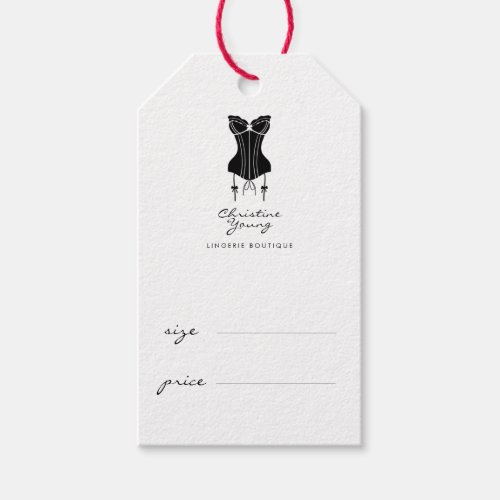 Elegant Black White Lingerie Shop Price Tags