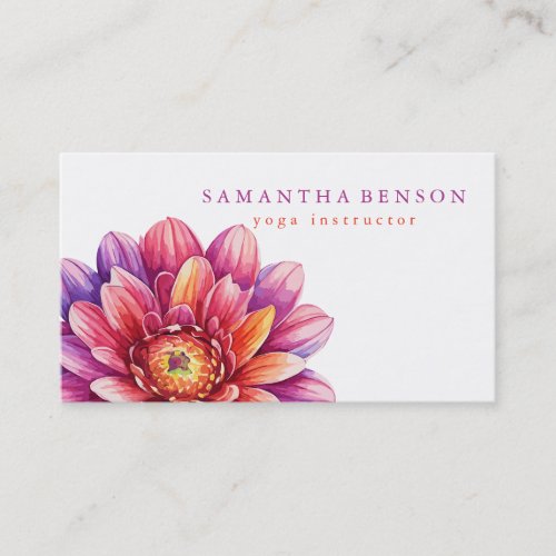 Elegant Black  white Lotus Flower Logo Yoga Business Card