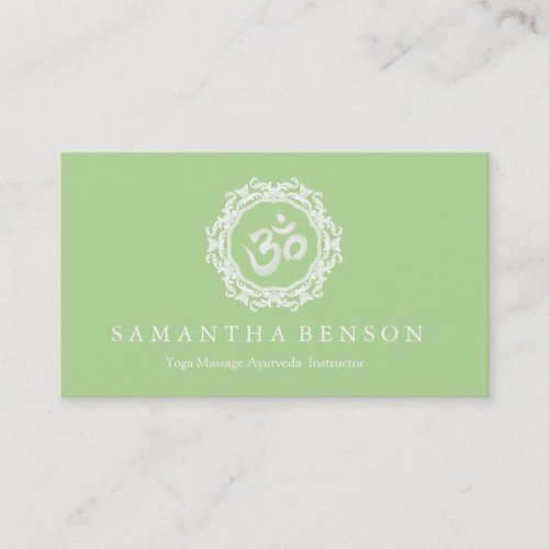 Elegant Black  white Mandala Art Logo Yoga Business Card