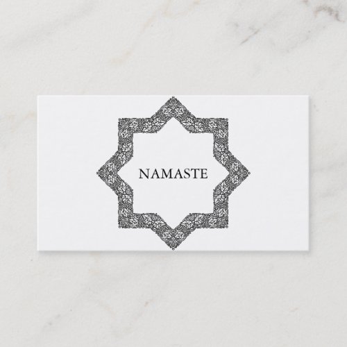 Elegant Black  white Mandala Art Logo Yoga Business Card