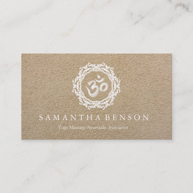 Elegant Black & white Mandala Art Logo Yoga Business Card (Front)