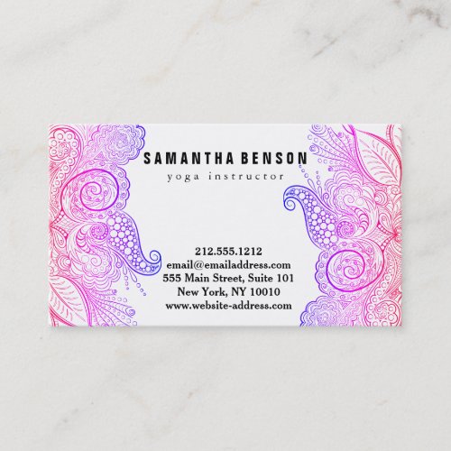 Elegant Black  white Mandala Art Logo Yoga Business Card