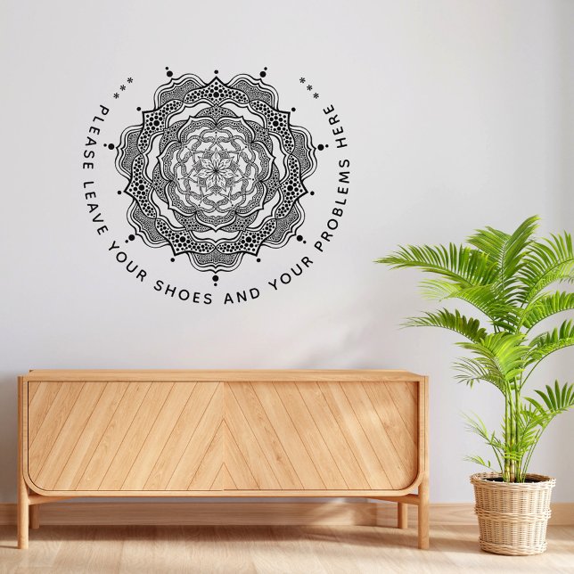    Elegant Black & White Mandala Reiki Yoga Studio Wall Decal (Creator Uploaded)