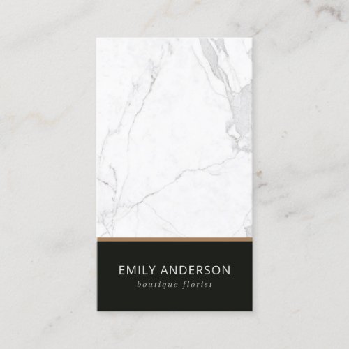 ELEGANT BLACK  WHITE MARBLE TEXTURE PROFESSIONAL BUSINESS CARD