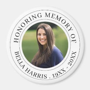 Elegant Black & White Memorial Tribute Design Magnet