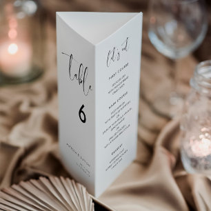 Elegant Black & white Menu Table number trifold