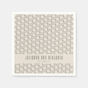 Elegant Black White Mid-Century Mod Custom Wedding Napkins