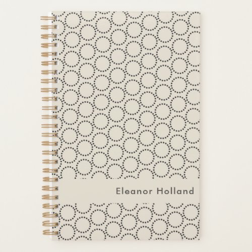 Elegant Black White Mid_Century Modern Name 2021 Planner