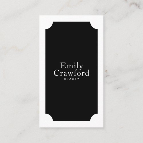 Elegant black white minimalist chic beauty salon business card
