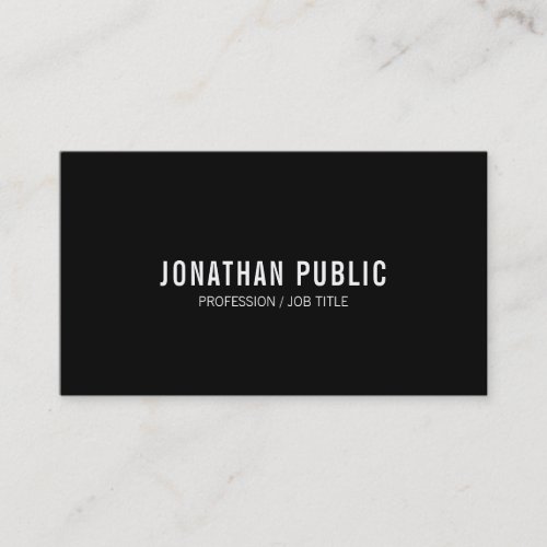 Elegant Black White Minimalist Design Professional Business Card