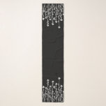 Elegant black white minimalist doodle floral scarf