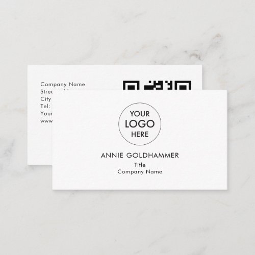 Elegant Black  White Minimalist Monogram Business Card