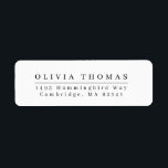Elegant black white minimalist return address labe label<br><div class="desc">Elegant black white minimalist return address label</div>