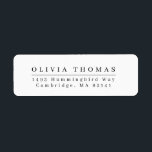 Elegant black white minimalist return address labe label<br><div class="desc">Elegant black white minimalist return address label</div>