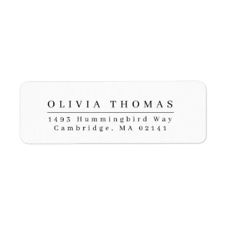 Elegant black white minimalist return address labe label