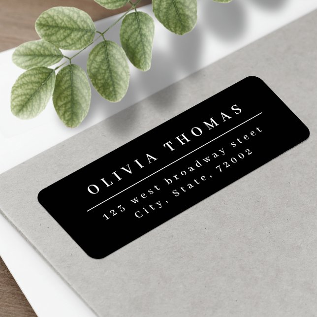 Elegant black white minimalist return address labe label (Elegant black white minimalist return address labe label)