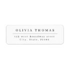 Elegant black white minimalist return address