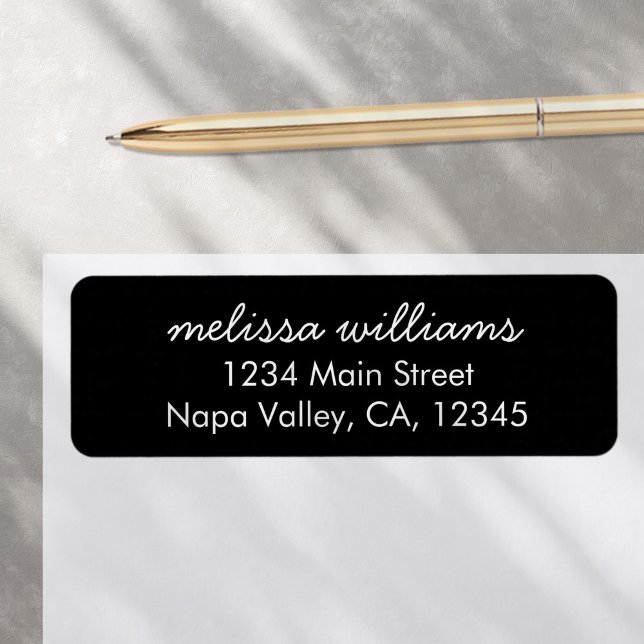 Elegant Black White Minimalist Return Address Label (Creator Uploaded)